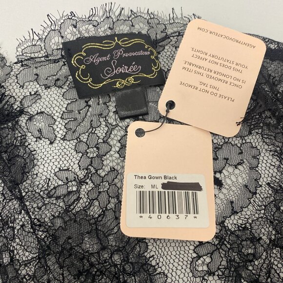Agent Provocateur Thea SOIREE Black Lace M/L Maxi Gown NWT $2,885 - Picture 13 of 15